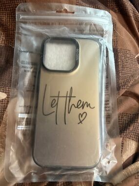 Pewter/Silver 'Let Them' Script Protective Phone Case NEW